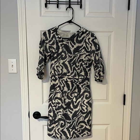 Hugo Boss Blackish Blue and Cream Midi Dress - Picture 3 of 10